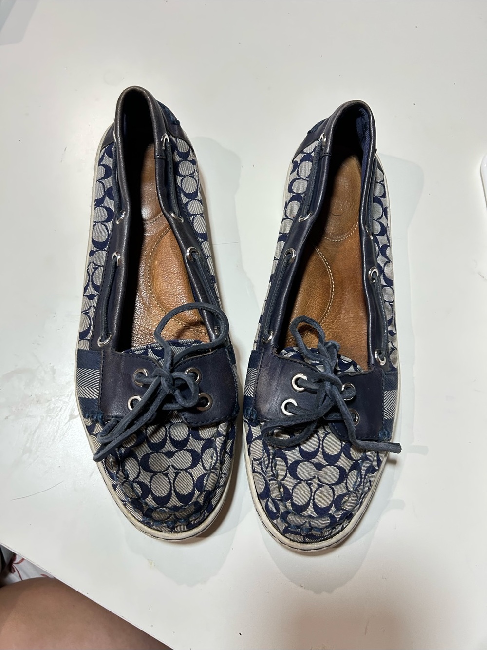 Coach Canvas Lace-Up Women’s Boat Shoes
